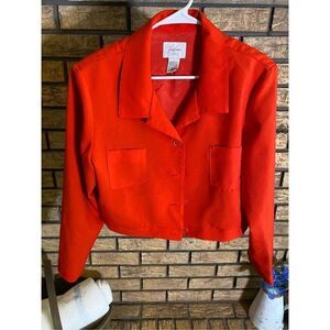 Jaclyn Smith Cropped Red Blazer‎
